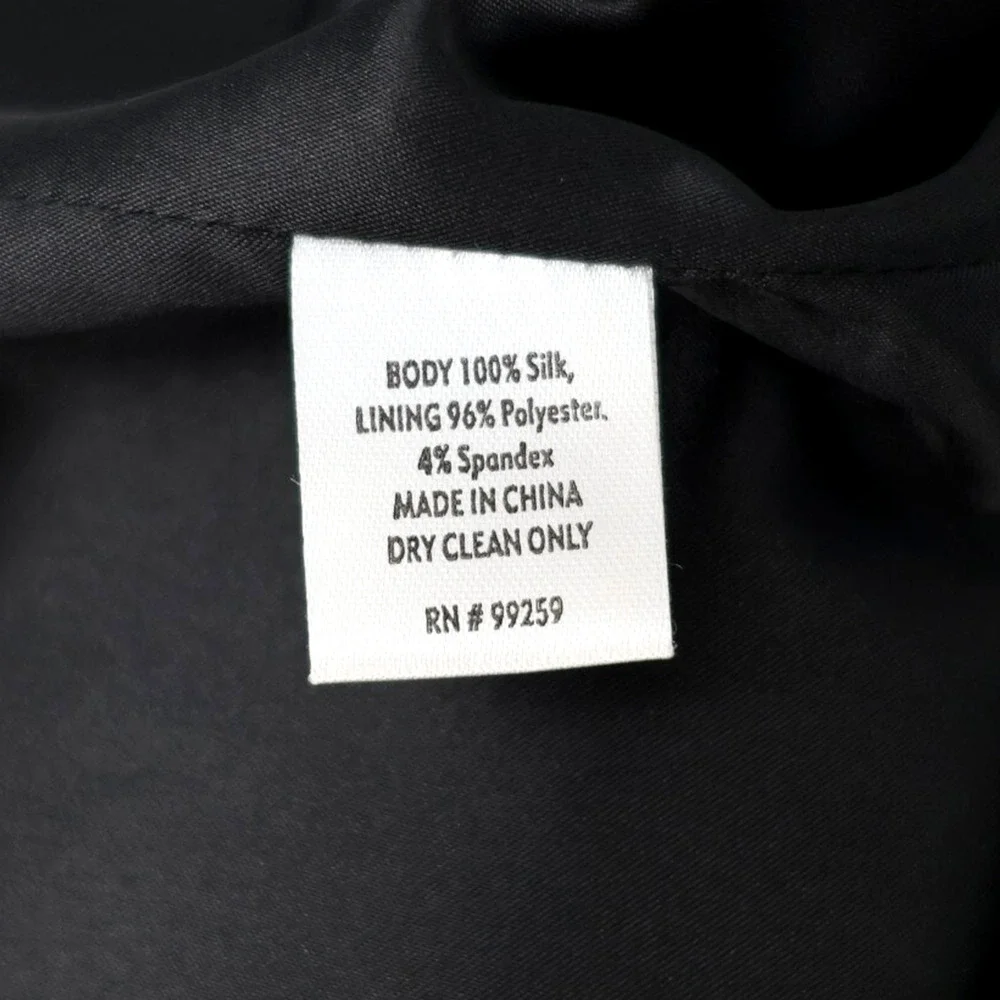Vera Wang Lavender Label Dress Womens 6 Black Silk Chiffon Zip Fit n Flare Party